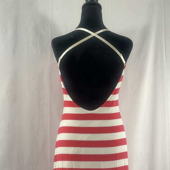 Chevron striped maxi Dress, white, Pink, Small - Picture 5 of 9